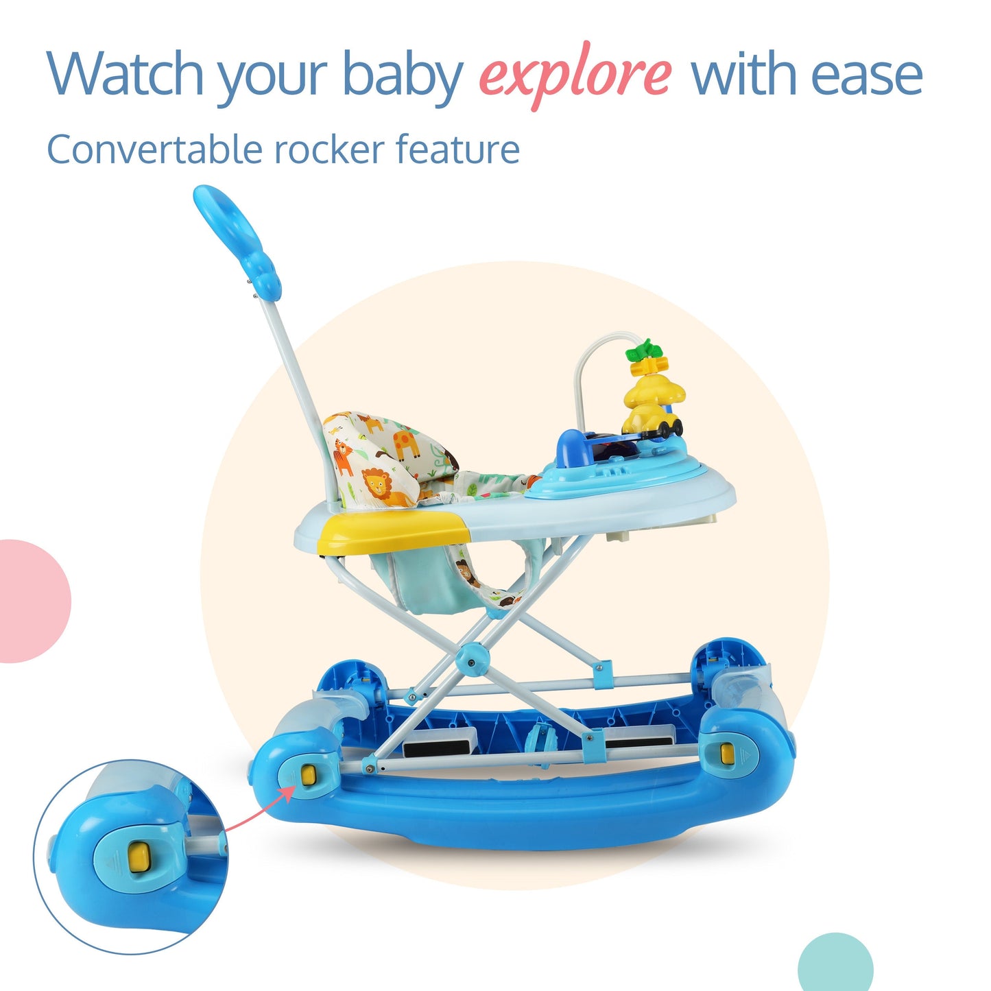 Comfy Baby Walker & Rocker (Blue)