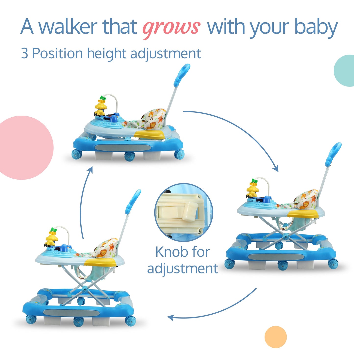 Comfy Baby Walker & Rocker (Blue)