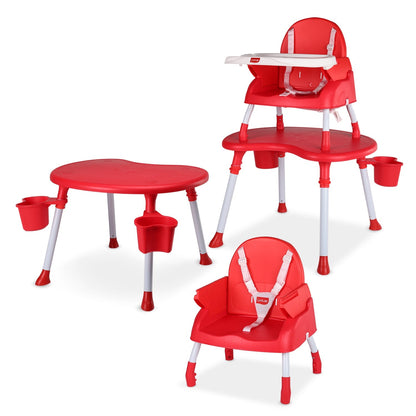 4 In 1 Convertible Baby High Chair , Red