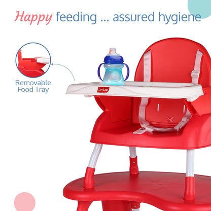 4 In 1 Convertible Baby High Chair , Red