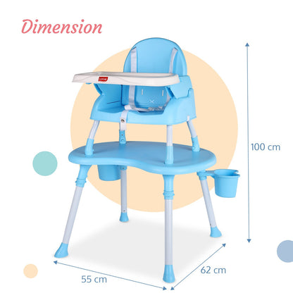 4 in 1 Convertible Baby High Chair, Blue