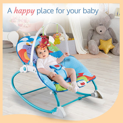 Happy Jungle Newborn to Toddler Portable Rocker Cum Bouncer, Multicolor, Giraffe