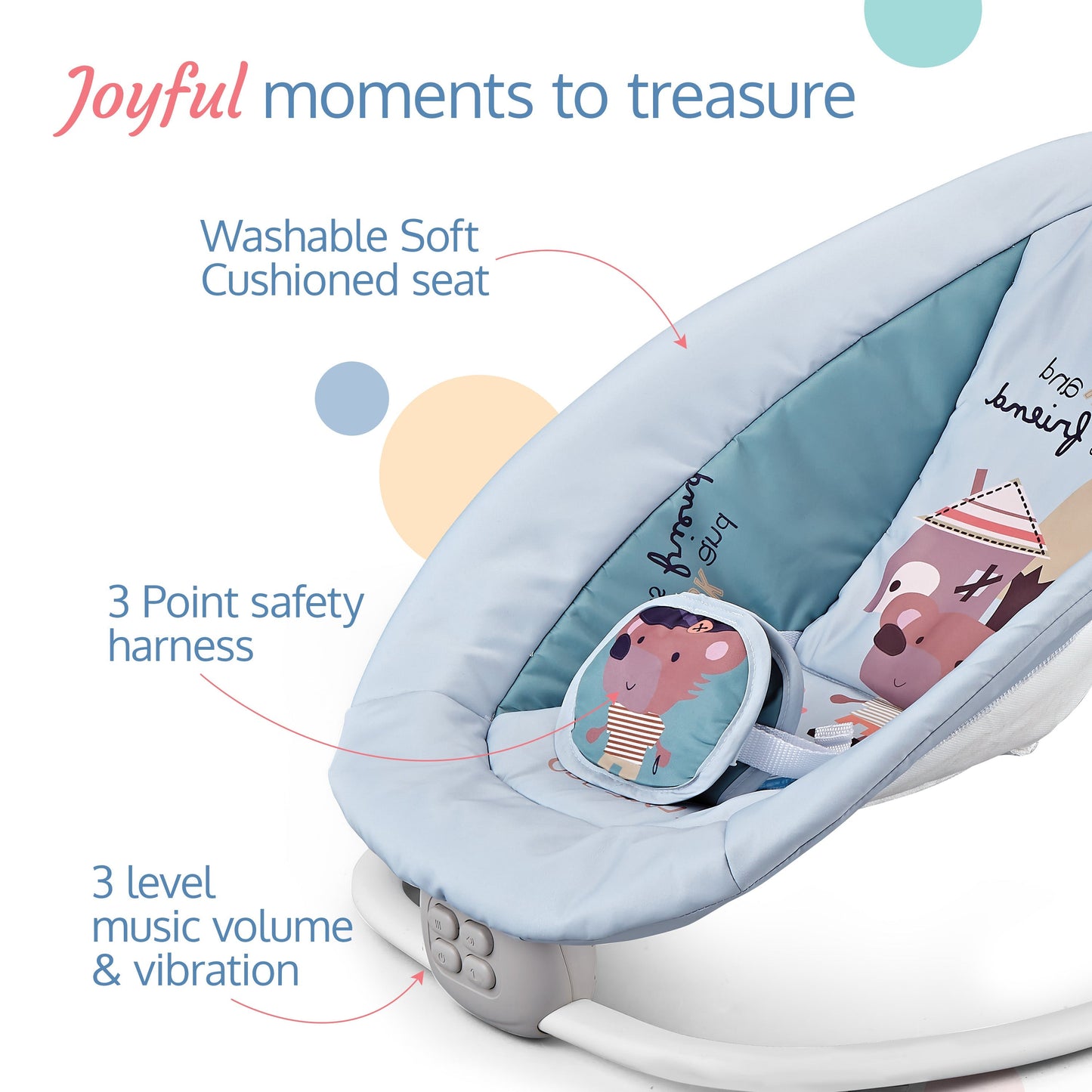 Joy-N-Giggles Baby Rocker, Grey