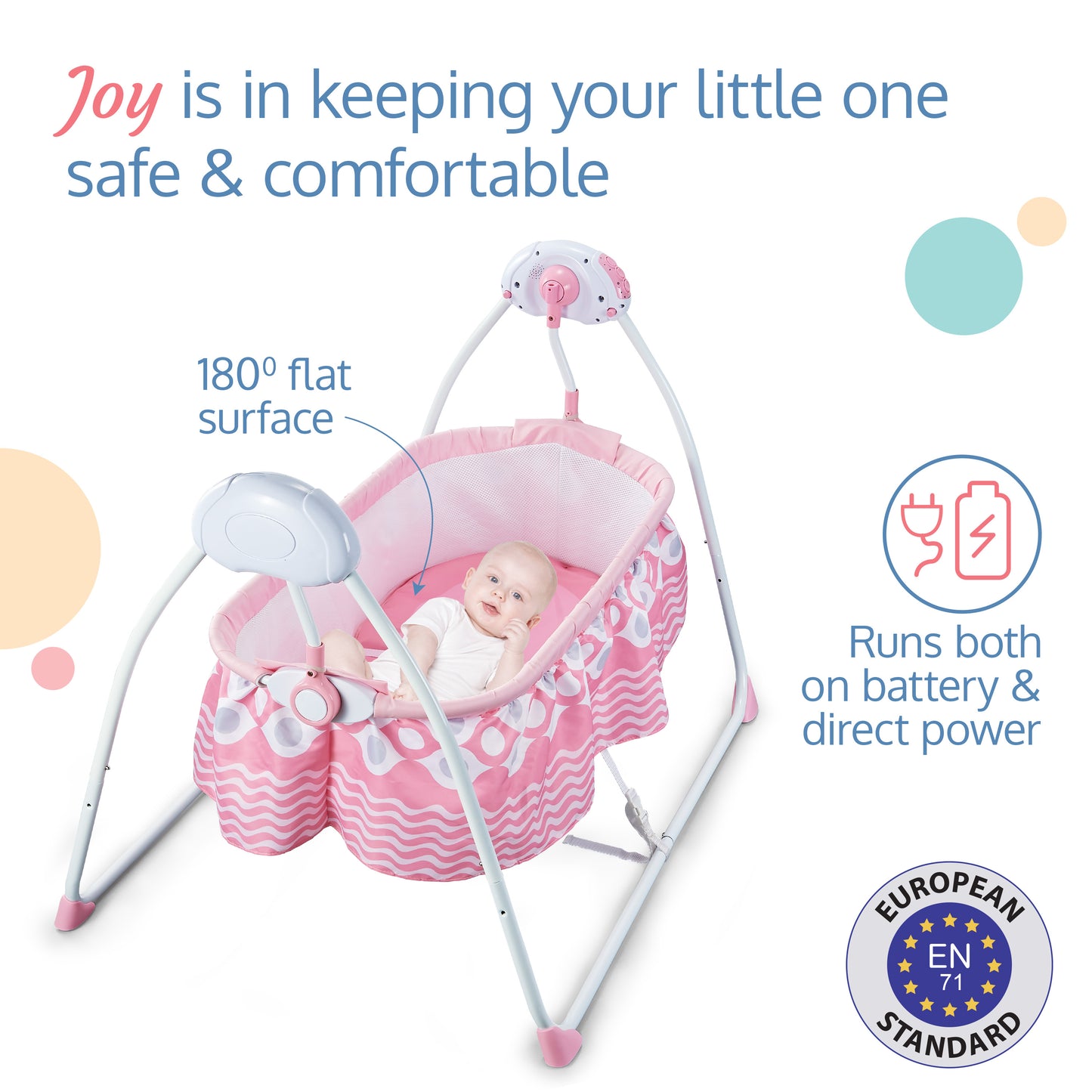 Delight Electric Baby Swing Cradle (Pink)