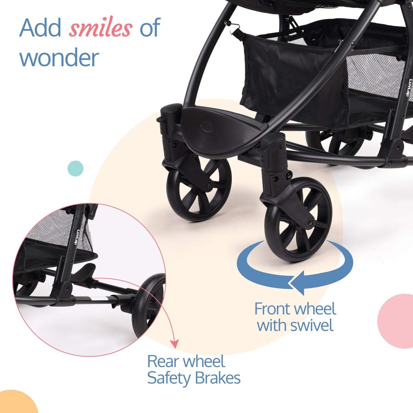 Regal Baby Stroller/Pram with 5 Point Safety Harness, Reversible Stroller, Looking Window, Multi Level Recline & Adjustable footrest, Extendable Canopy, Black