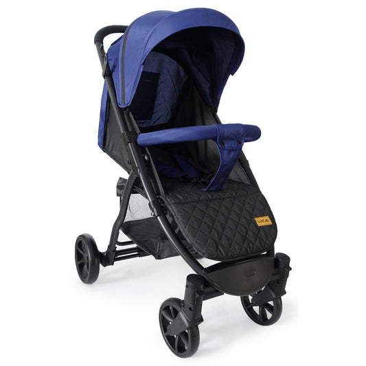 Primo Baby Stroller/Pram with 5 Point Safety Harness, EN1888-2 Certified, Looking Window, Multi Level Recline & Adjustable footrest, Extendable Canopy, Blue