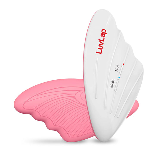 2-in-1 Warming Lactation Breast Massager, White & Pink