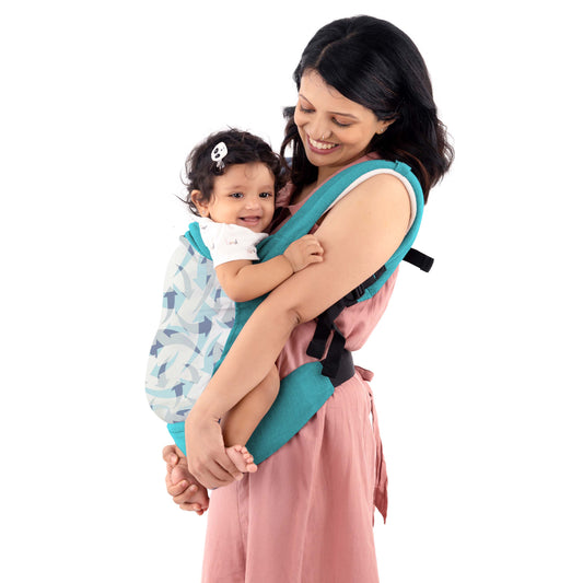 Adore Baby Carrier with 2 Carry Positions, Carrier for 4 to 24 Months Baby, Breathable Skin Friendly Premium Fabric, Adjustable Newborn to Toddler Carrier, Max Weight Upto 18 Kgs (Light Blue)