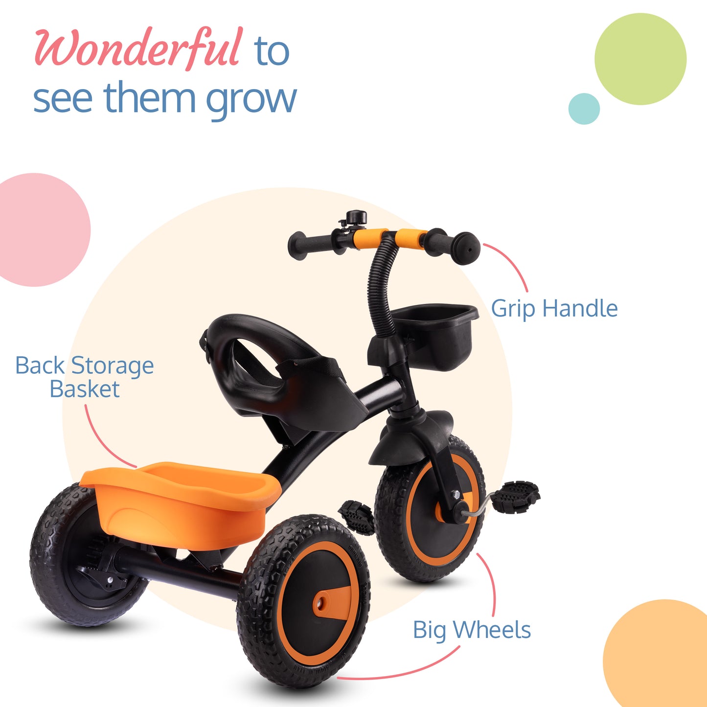 Joy Baby Cycle/Tricycle for Kids - Orange