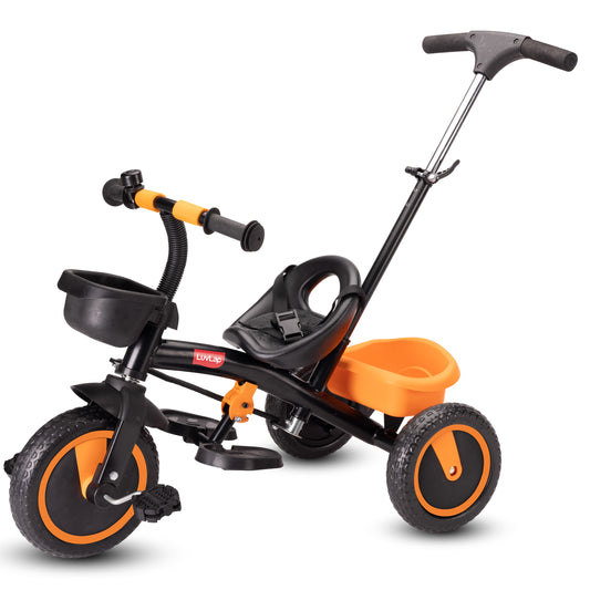 Elegant Lite Kids' Tricycle with Push Bar - Orange