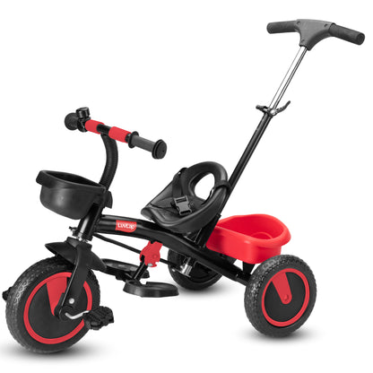 Elegant Lite Kids' Tricycle with Push Bar - Red