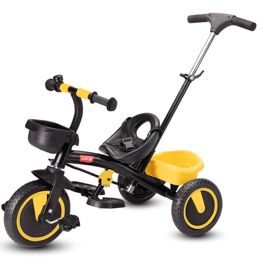 Elegant Lite Kids' Tricycle with Push Bar - Yellow