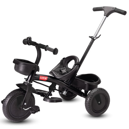 Elegant Lite Kids' Tricycle with Push Bar - Black