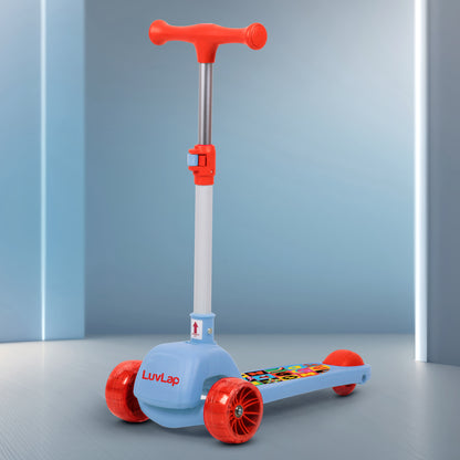 Elegant Scooter for Kids - Toddler 3-Wheel Kick Scooter with LED Lights | Stable Wide Deck for 3-10 Year | Adjustable Height & Easy-Grip Handlebars | Fun Outdoor Gear for Kids, Blue & Red