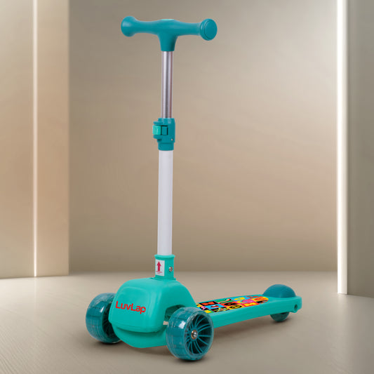 Elegant Scooter for Kids - Toddler 3-Wheel Kick Scooter with LED Lights | Stable Wide Deck for 3-10 Year, Blue & Red