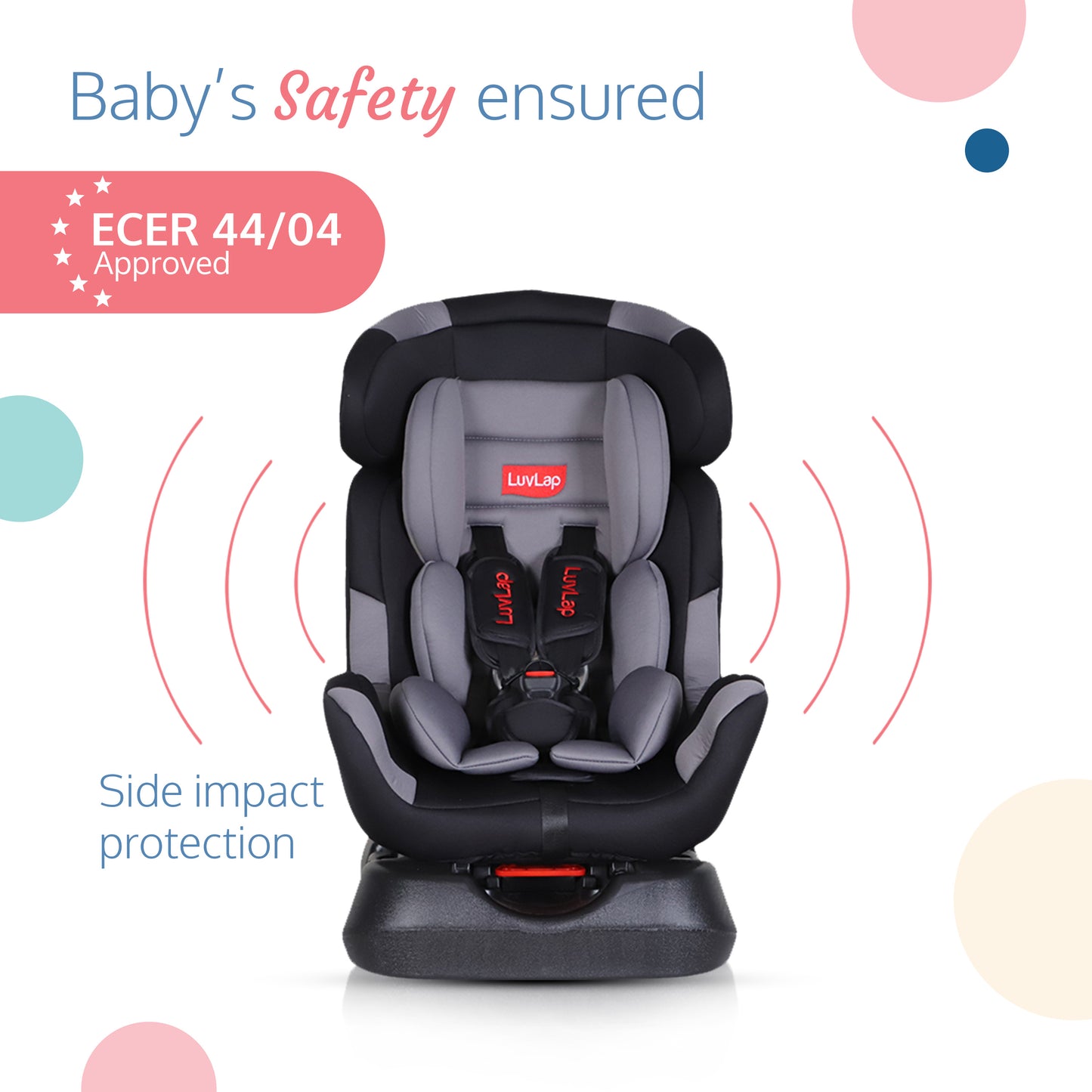 Galaxy Convertible Car Seat for Baby & Kids from 0 Months to 7 Years (Dark Grey)
