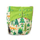 Reusable Bamboo Charcoal Baby Cloth Diapers - 3m+ - white & green