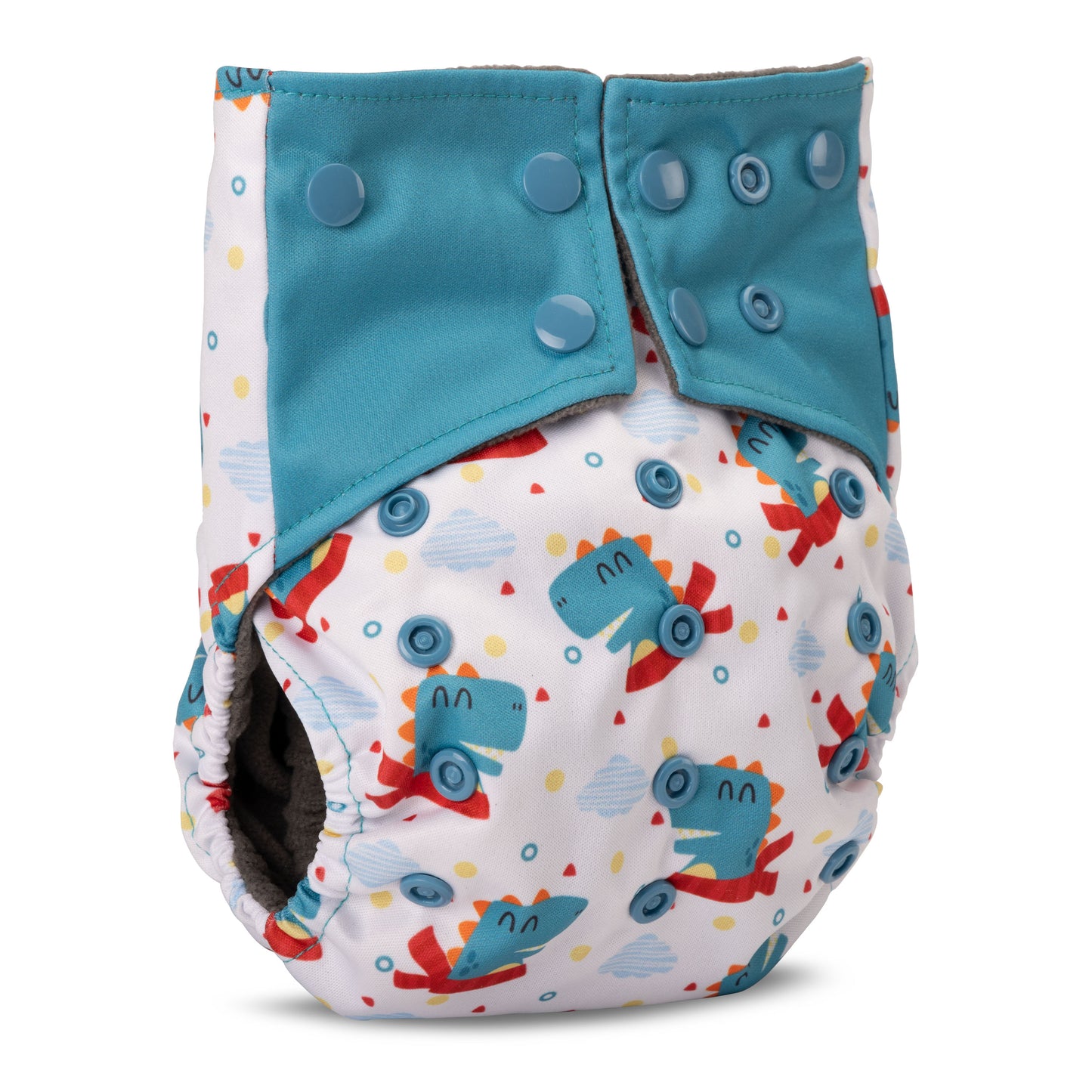 Reusable Bamboo Charcoal Baby Cloth Diapers - 3m+ - White & blue