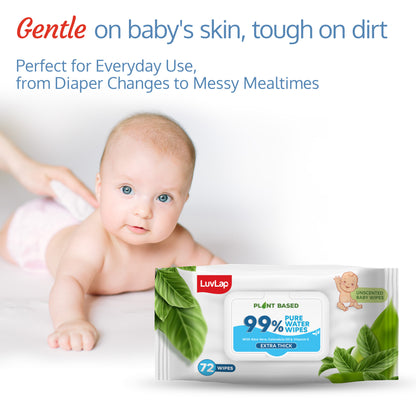 99% Pure Water Baby Wipes Extra Thick 72s