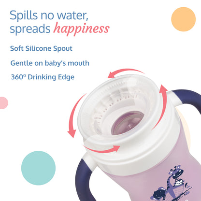 360° Soft Spout Baby Trainer Sipper - 240ml - Purple