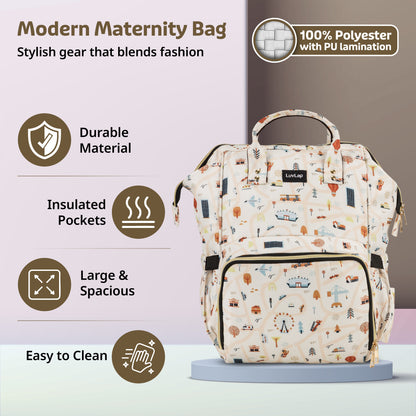 Multifunctional Waterproof Diaper Bag - Off White