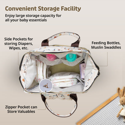 Multifunctional Waterproof Diaper Bag - Off White