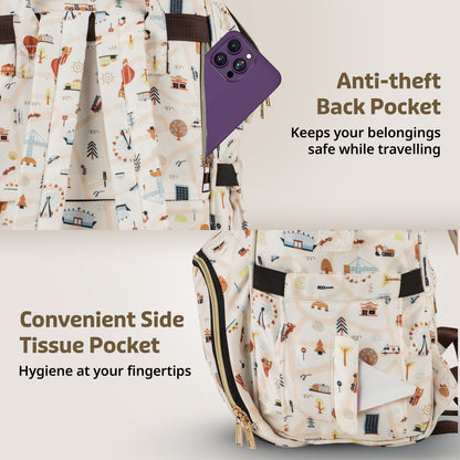 Multifunctional Waterproof Diaper Bag - Off White