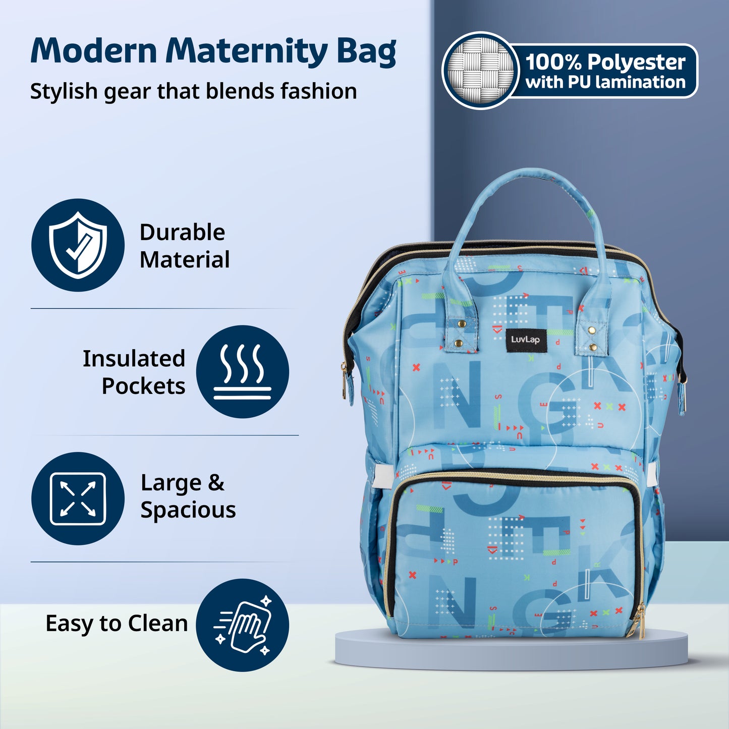 Multifunctional Waterproof Diaper Bag - Blue
