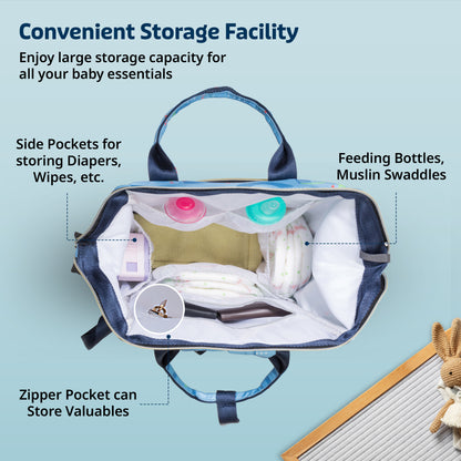 Multifunctional Waterproof Diaper Bag - Blue
