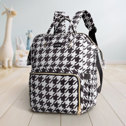 Multifunctional Waterproof Diaper Bag - Black and White