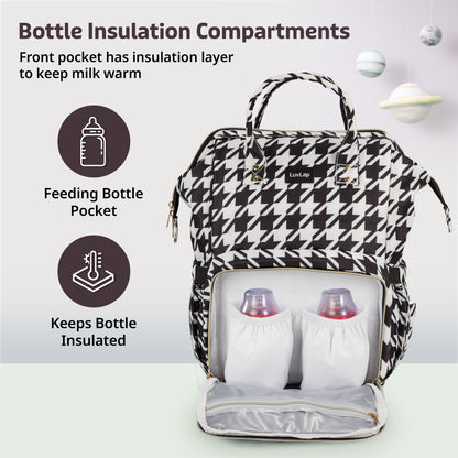 Multifunctional Waterproof Diaper Bag - Black and White