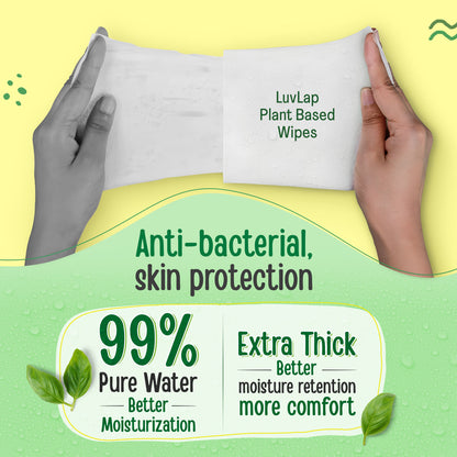 Plant Based 99% Pure Water Baby Wipes,72 Count (Pack Of 2),Extra Thick Unscented,Vitamin E,Ph Balanced,Paraben Free,Ideal For Delicate Skin,Dermatologically Tested, Buy 1 Get 1 Free