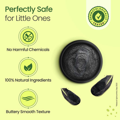 100% Natural Baby Kajal with Pure Cow Ghee, Castor Oil, Coconut Oil, Sweet Almond Oil & Cocoa Butter, Soothes & Nourishes Eyes of New Born & Kids, Irritation-free, with Zero Lead Content, 5g