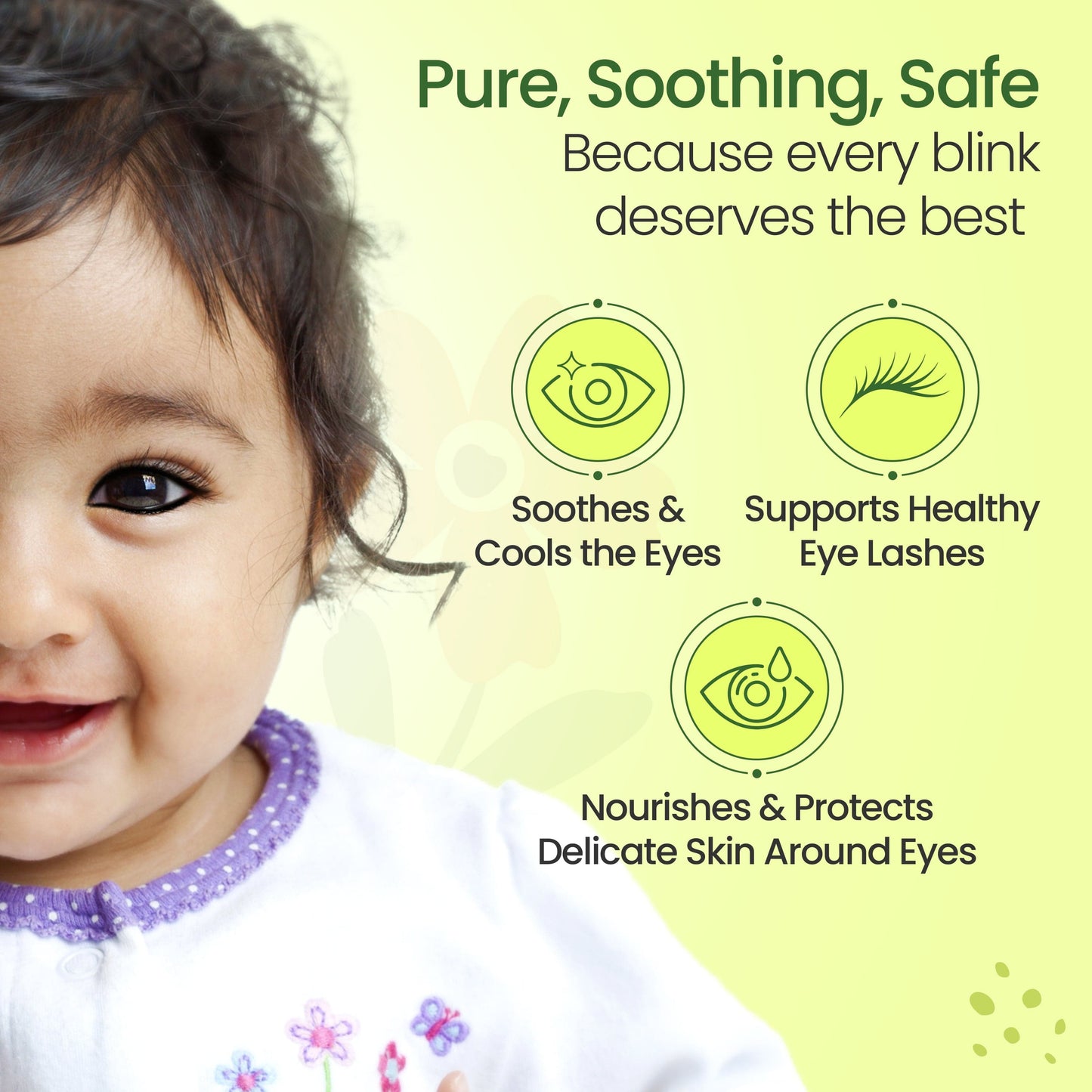 100% Natural Baby Kajal with Pure Cow Ghee, Castor Oil, Coconut Oil, Sweet Almond Oil & Cocoa Butter, Soothes & Nourishes Eyes of New Born & Kids, Irritation-free, with Zero Lead Content, 5g