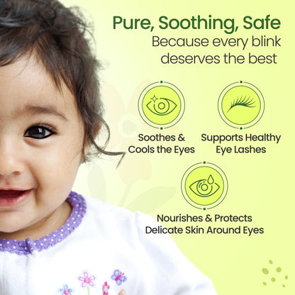 100% Natural Baby Kajal with Pure Cow Ghee, Castor Oil, Coconut Oil, Sweet Almond Oil & Cocoa Butter, Soothes & Nourishes Eyes of New Born & Kids, Irritation-free, with Zero Lead Content, 5g
