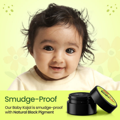 100% Natural Baby Kajal with Pure Cow Ghee, Castor Oil, Coconut Oil, Sweet Almond Oil & Cocoa Butter, Soothes & Nourishes Eyes of New Born & Kids, Irritation-free, with Zero Lead Content, 5g