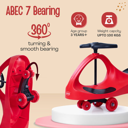 Sunshine Swing Car, Magic Car, Kids Push Car, Swing Car for Kids, Comfortable Seats & Durable, Baby Car, Magic Toy Car, Kids Swing Car, Ride On Car, Kids Car, 3+ Years, Red & Black