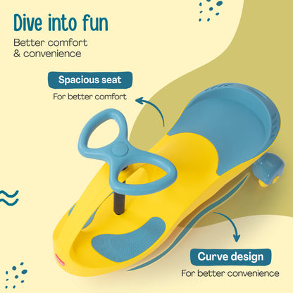 Sunshine Swing Car, Magic Car, Kids Push Car, Swing Car for Kids, Comfortable Seats & Durable, Baby Car, Magic Toy Car, Kids Swing Car, Ride On Car, Kids Car, 3+ Years, Yellow & Green