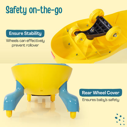 Sunshine Swing Car, Magic Car, Kids Push Car, Swing Car for Kids, Comfortable Seats & Durable, Baby Car, Magic Toy Car, Kids Swing Car, Ride On Car, Kids Car, 3+ Years, Yellow & Green