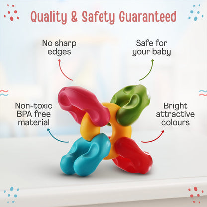 LuvLap Toy Link & Fun, Hand Eye Coordination for BabyToys, Multicolour Early Educational Toy for Cognitive Development, Toys for Kids, Infant & Preschool Toys, Construction Blocks for Kids, BPA Free