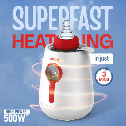 LuvLap Glory Electric Bottle Warmer for Breastmilk and Formula - Electric Fast Milk Bottle Heater, Baby Food Warmer with Timer and Auto Shut Off