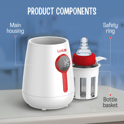 LuvLap Glory Electric Bottle Warmer for Breastmilk and Formula - Electric Fast Milk Bottle Heater, Baby Food Warmer with Timer and Auto Shut Off