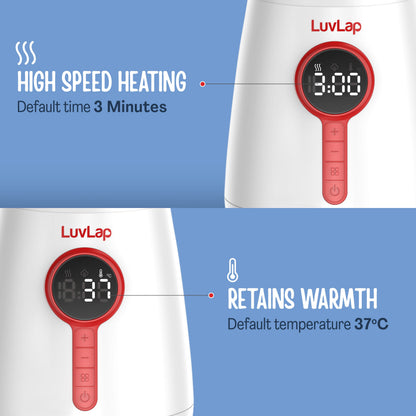 LuvLap Glory Electric Bottle Warmer for Breastmilk and Formula - Electric Fast Milk Bottle Heater, Baby Food Warmer with Timer and Auto Shut Off