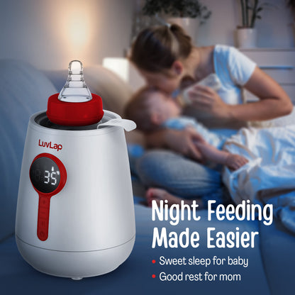 LuvLap Glory Electric Bottle Warmer for Breastmilk and Formula - Electric Fast Milk Bottle Heater, Baby Food Warmer with Timer and Auto Shut Off