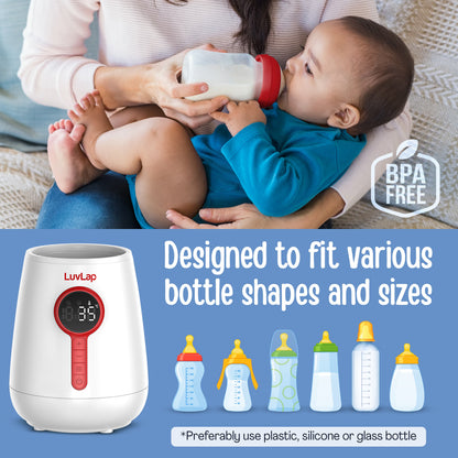 LuvLap Glory Electric Bottle Warmer for Breastmilk and Formula - Electric Fast Milk Bottle Heater, Baby Food Warmer with Timer and Auto Shut Off