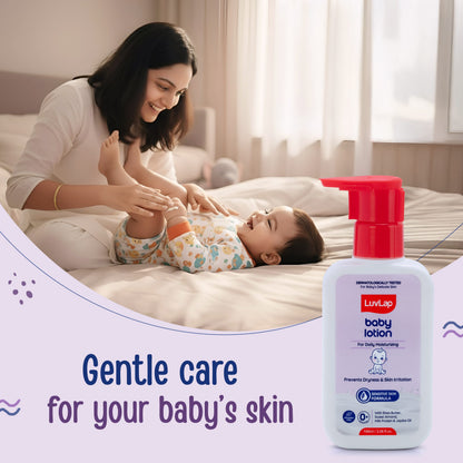 LuvLap Baby Lotion with Milk Protein - 400ml, Suitable for Baby’s Delicate Skin, 24 Hour Protection for Sensitive Skin, Shea Butter and VIT E, Paraben Free, Sweet Almond Oil, Dermatologically Tested