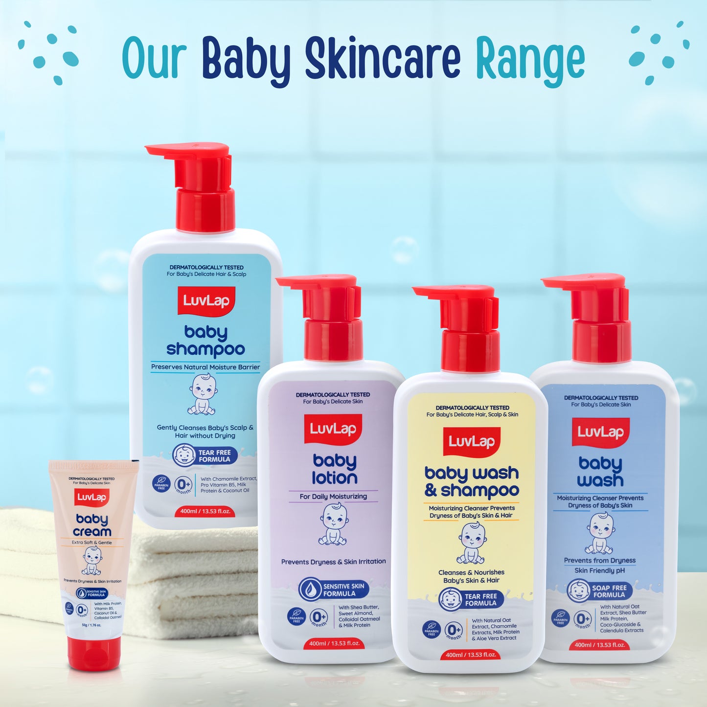 LuvLap Milky Soft Baby Shampoo - 100ml, Tear Free Formula, with Milk Protein, Vitamin E & Coconut Oil, Shea Butter & Chamomile, Gentle Care for Baby's Soft Hair, No Paraben, Dermatologically Tested