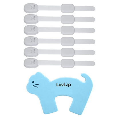 Baby Safety Lock & Door Stopper Combo Pack,7Pcs (6 pcs Safety Lock, One Pc Door Stopper)