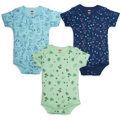 Baby Boys & Baby Girls  Pack Of 3 Half Sleeve Romper/Bodysuit 100% Cotton