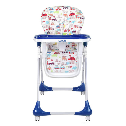 Royal High Chair with Adjustable 7 Heights with Wheels - Blue